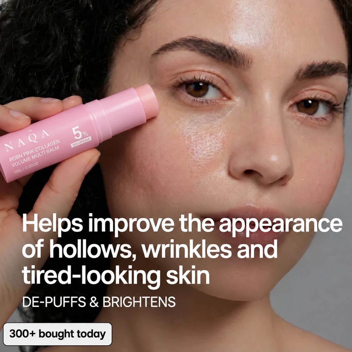 NAQA Volufiline Plumping Stick applied under the eye